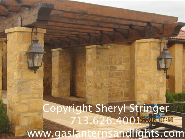 Sheryl's Tuscan Gas Lanterns with Top Curl