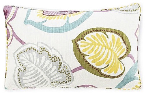 Hosta Lily Cotton Pillow in  Alabaster