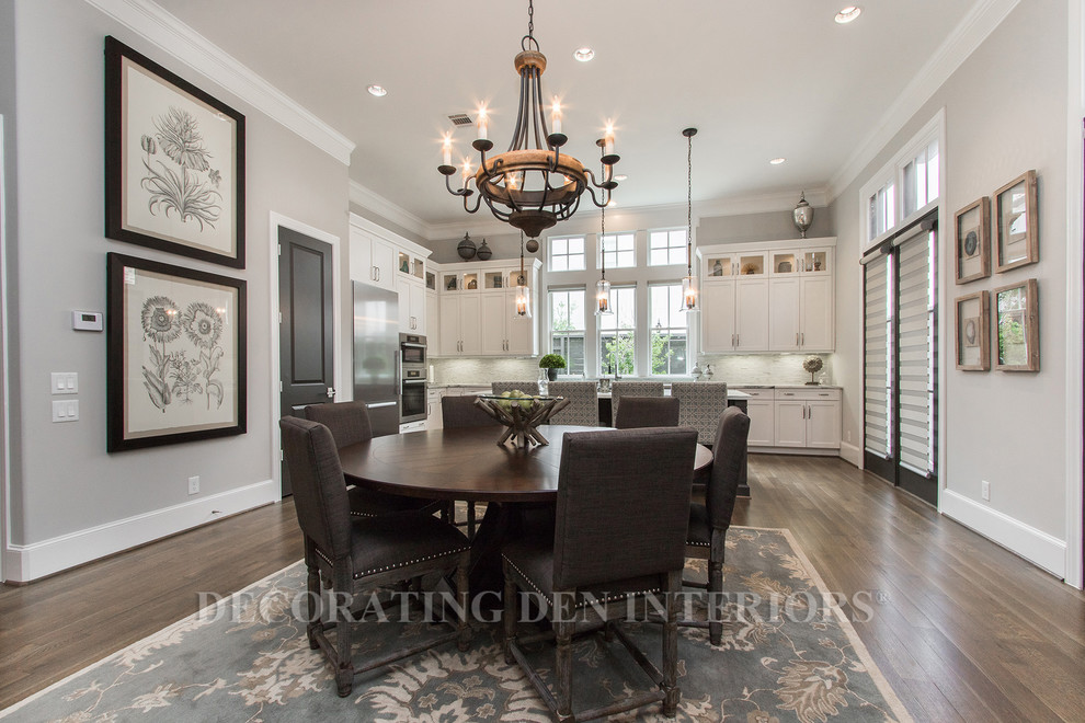 Photo of a large transitional dining room in Houston.