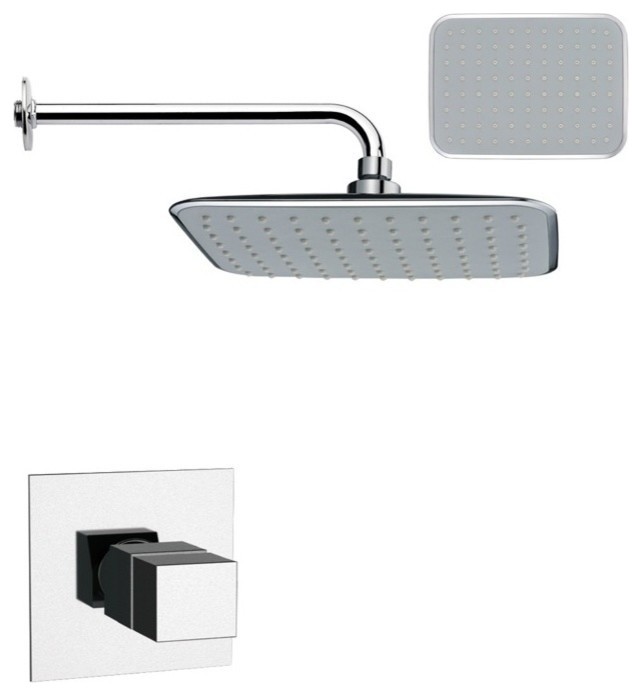 Chrome Thermostatic Shower Faucet Set With 10" Rain Shower Head