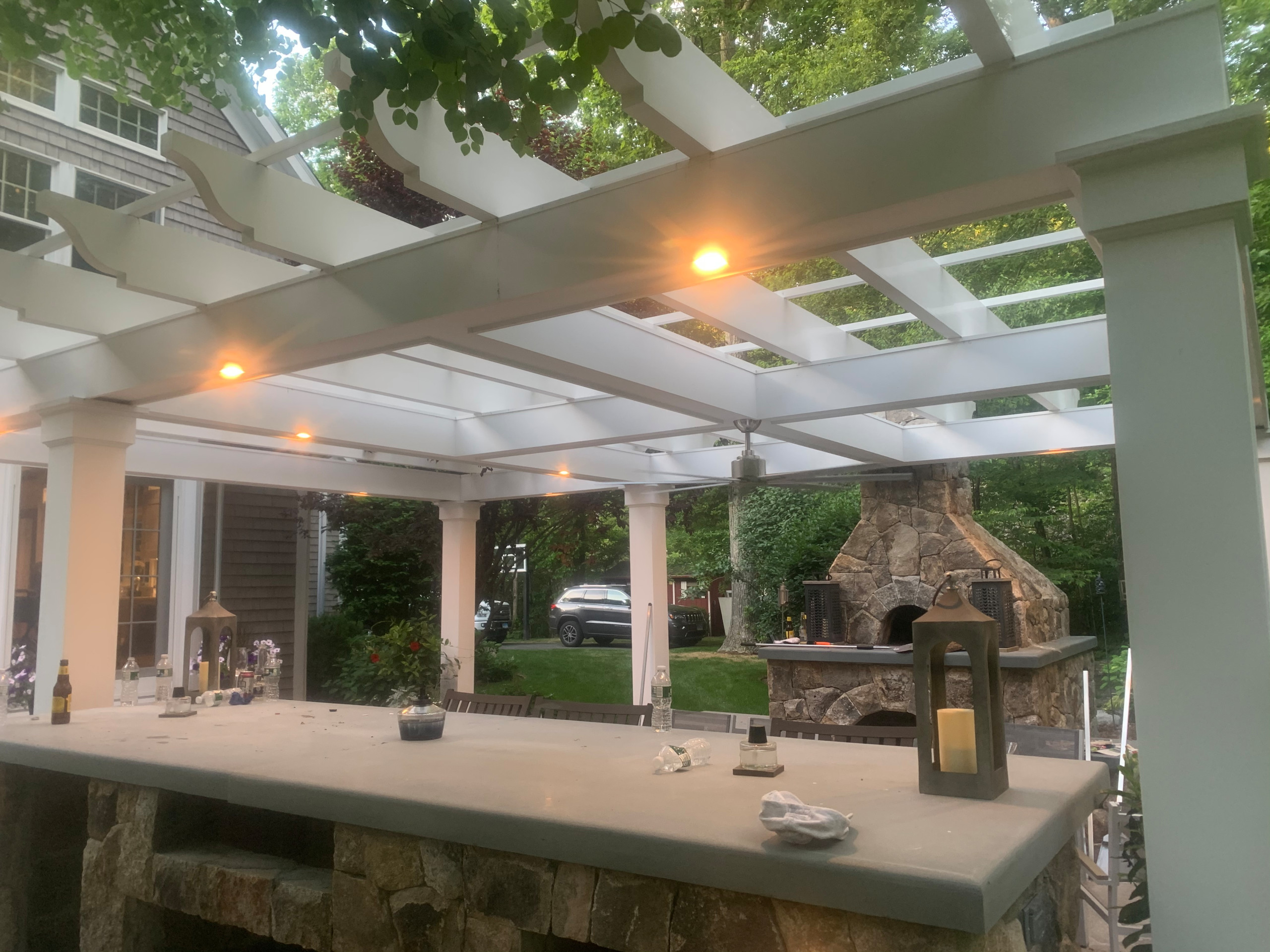 Outdoor living space pergola  Redding,ct