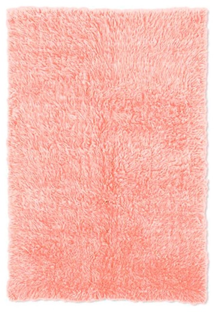 Modern Indoor/Outdoor Area Rug: Linon Home Decor Rugs New Flokati Pastel Pink 2