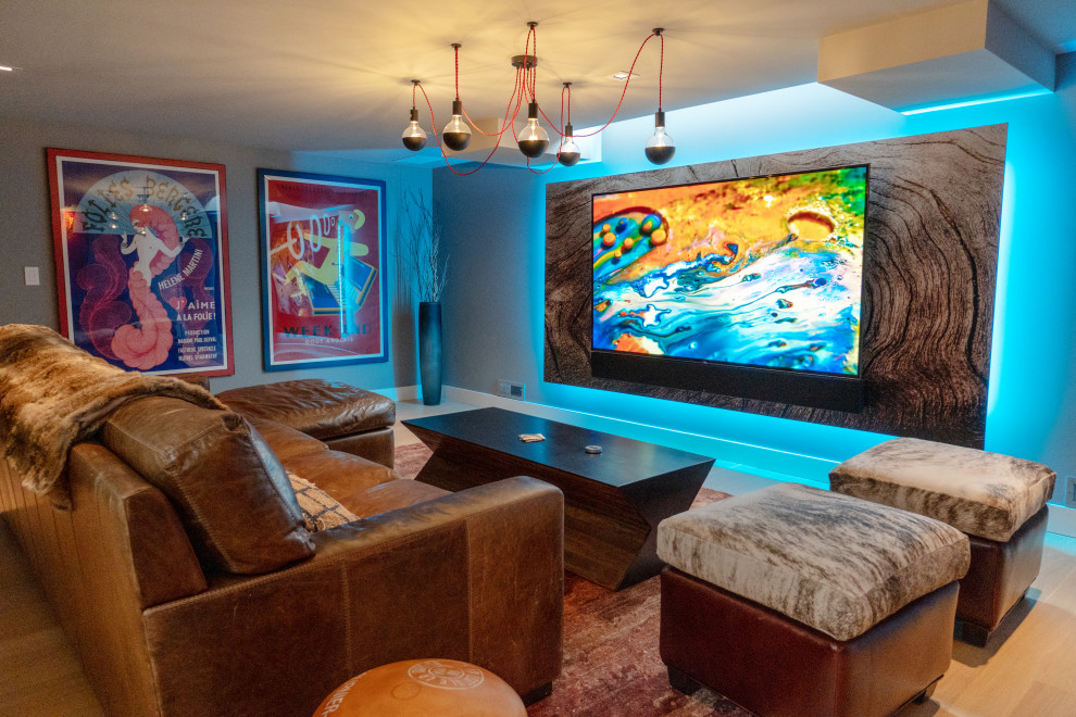 A High-Tech Basement Redesign Infused with Art and Innovation - Rustic ...