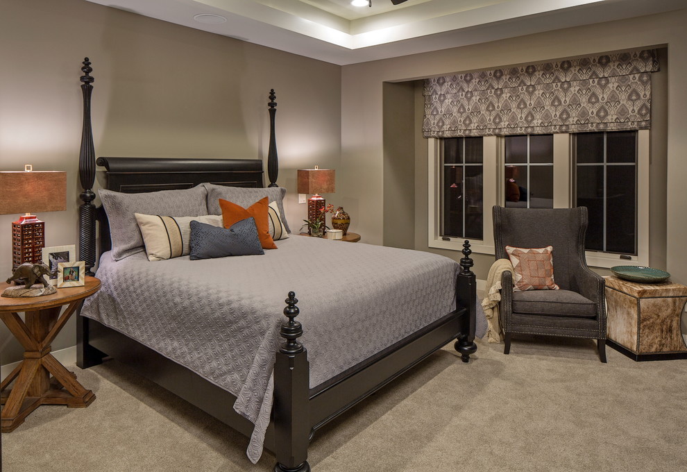 This is an example of a modern bedroom in Omaha.