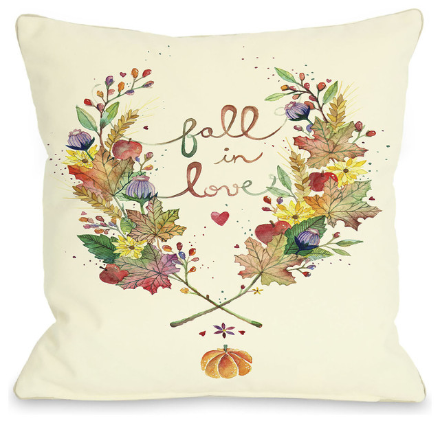 "Fall In Love" Indoor Throw Pillow by Ana Victoria Calderon, 16"x16"