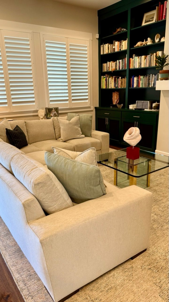 LAYERED NEUTRALS & CAMEL LEATHER ON A FEIZY RUG