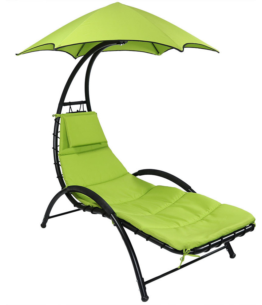 Sunnydaze Chaise Lounge Chair With Canopy Removable Pad