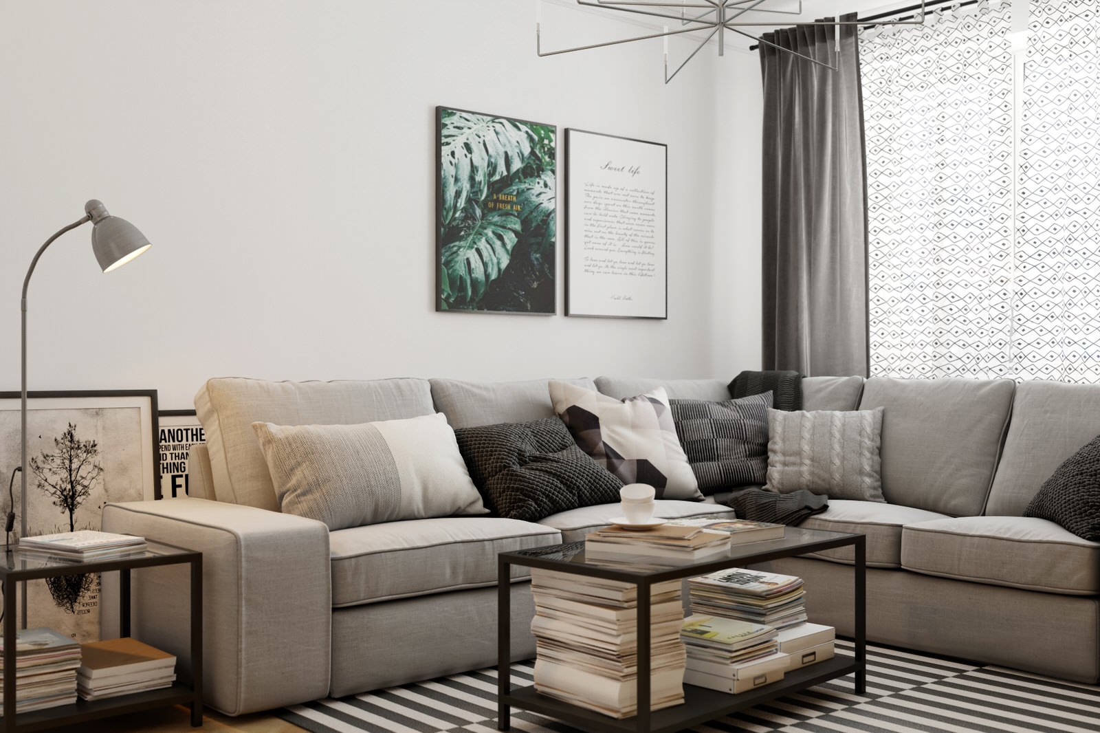 Яркий скандинавский интерьер квартиры в ЖК "Солнечный", Тула