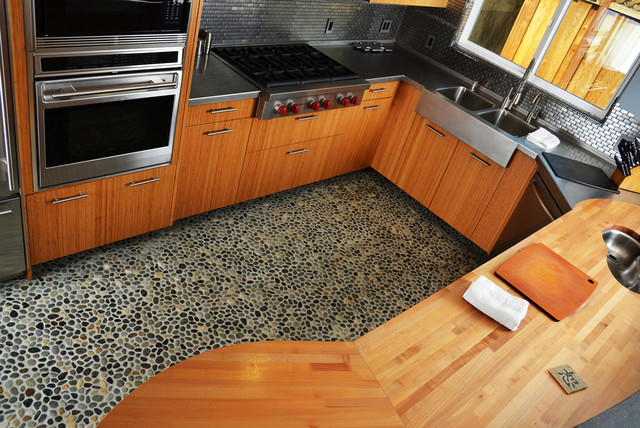 Pebble tile Java Grey Kitchen contemporary-kitchen