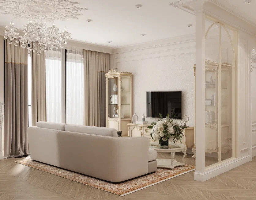 Светлая квартира 112,55 м² в современном стиле