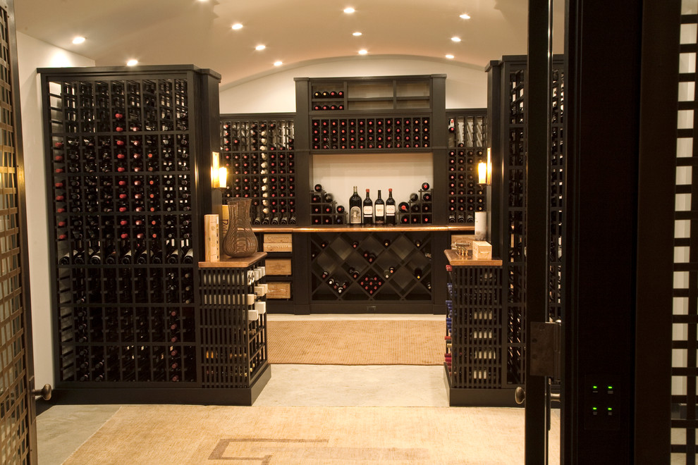 Design ideas for an asian wine cellar in New York.