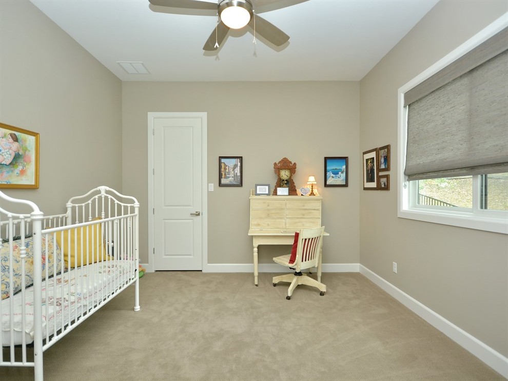 Photo of a transitional nursery in Austin.