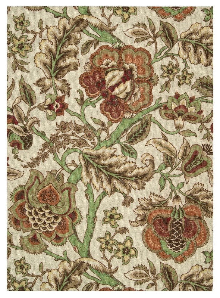 Country & Floral Waverly Global Awakening Are, Pear, Hallway Runner 2'6"x8'