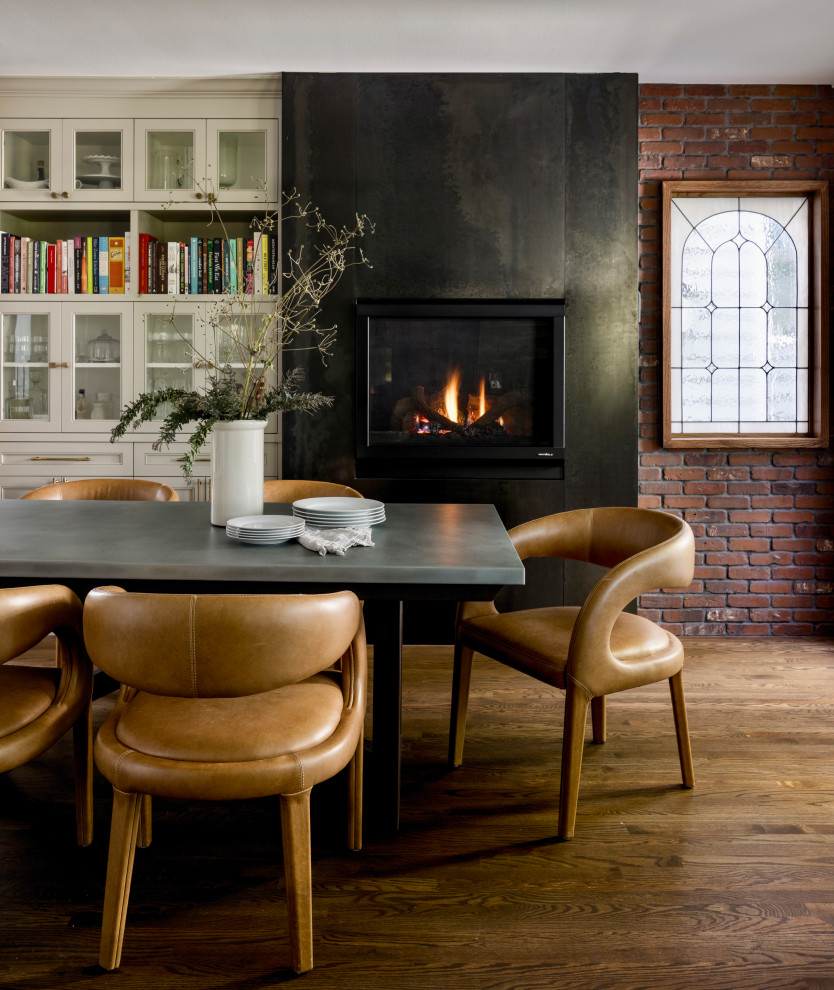 Example of an eclectic dining room design in Seattle