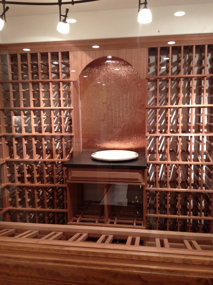 Design ideas for a contemporary wine cellar in New York.