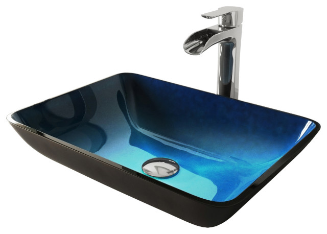 vigo grey onyx glass rectangular vessel bathroom sink