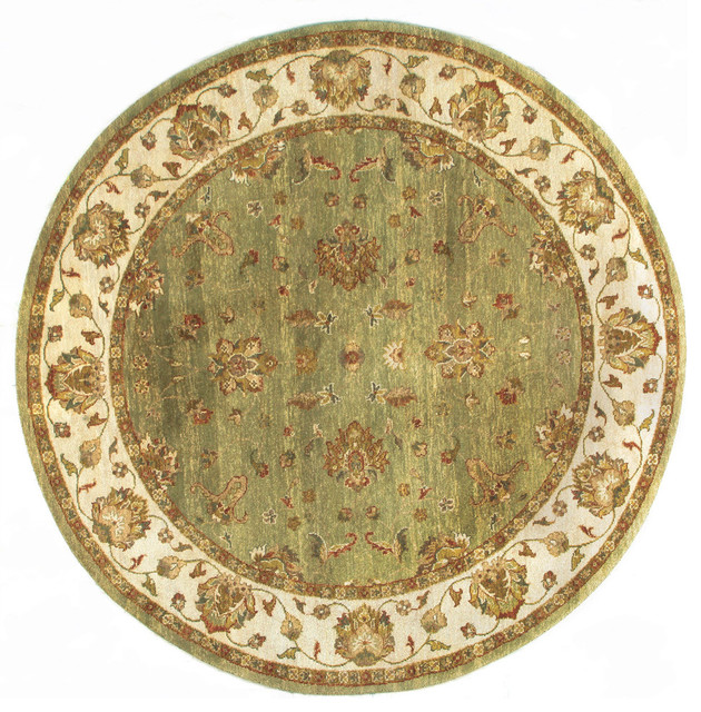 Rugsville Ziegler Light Green Beige Wool Rug 10037 6x6 Traditional