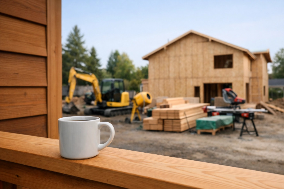 morning in construction site