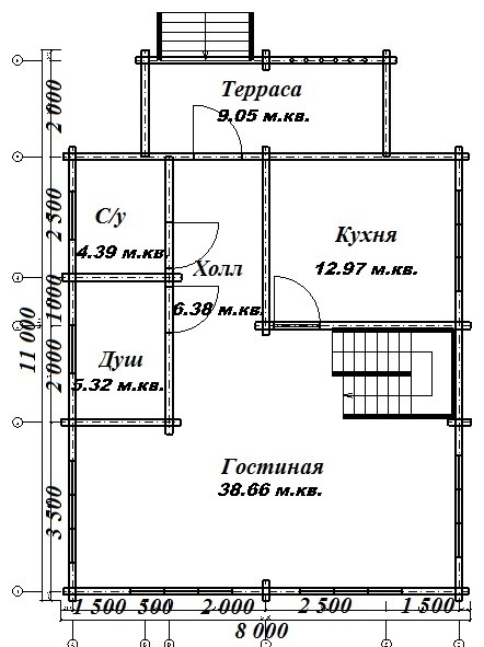 Дом из бруса, проект "КупцовЪ Дом"