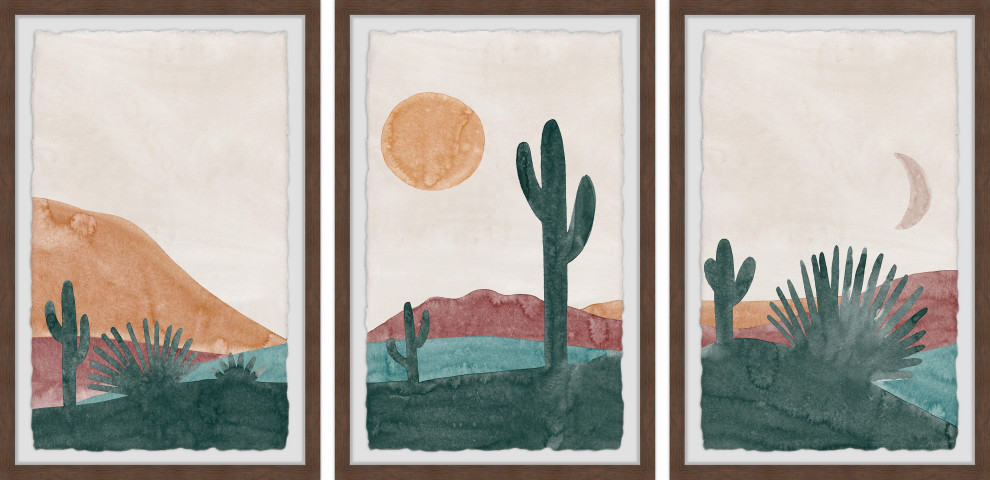 A Desert Oasis Triptych, Set of 3, 24x36 Panels