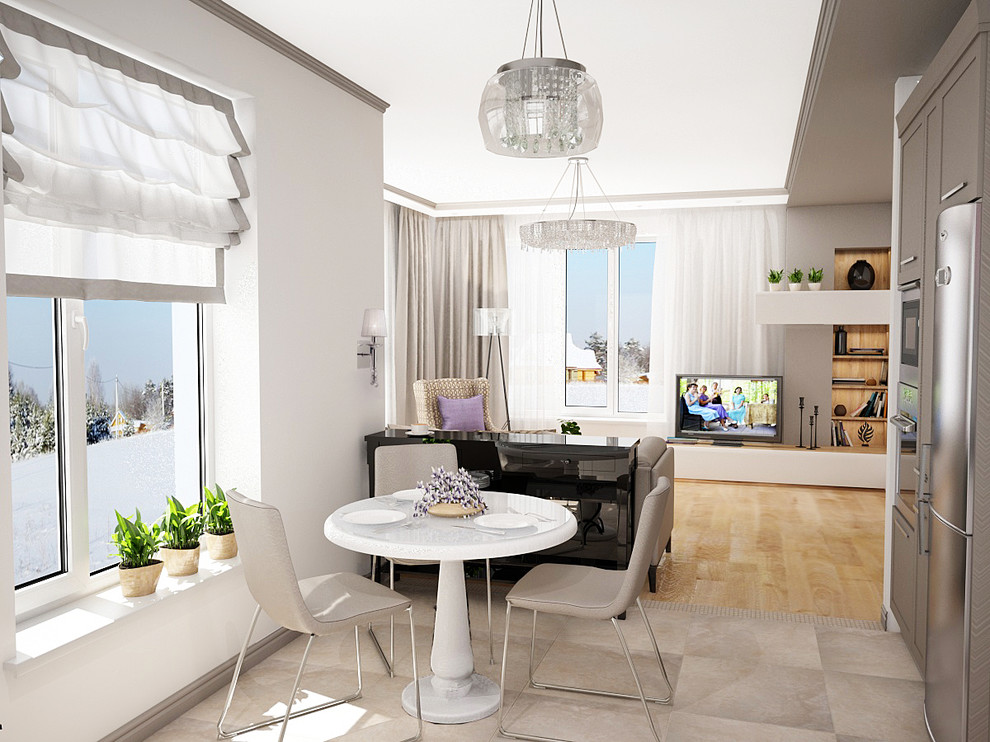 Легкий дизайн дома с сиреневыми акцентами