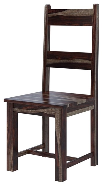 Frisco Modern Rustic Solid Wood Ladder Back Dining Chair