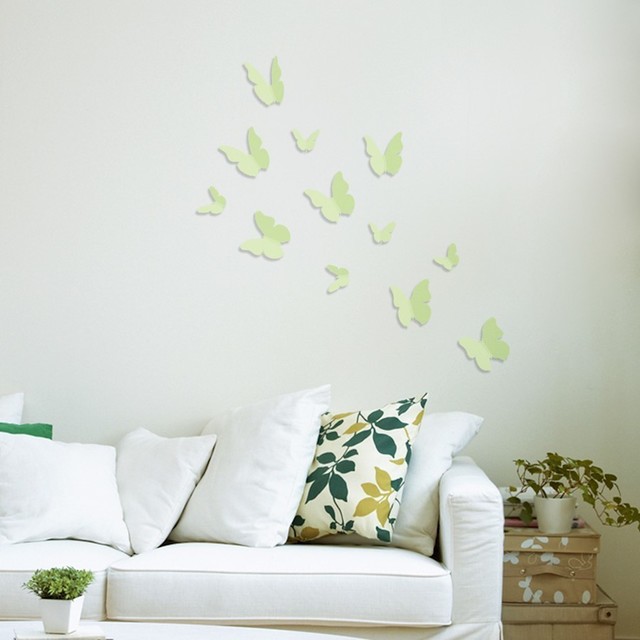 Walplus 3D Glow Butterflies Wall Sticker Contemporary Wall Decals