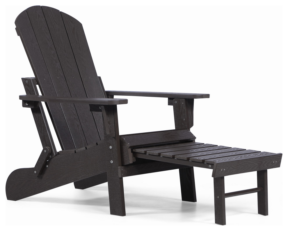 Hurley Stanton Drew Plastic/Resin Folding Adirondack Chair with Ottoman