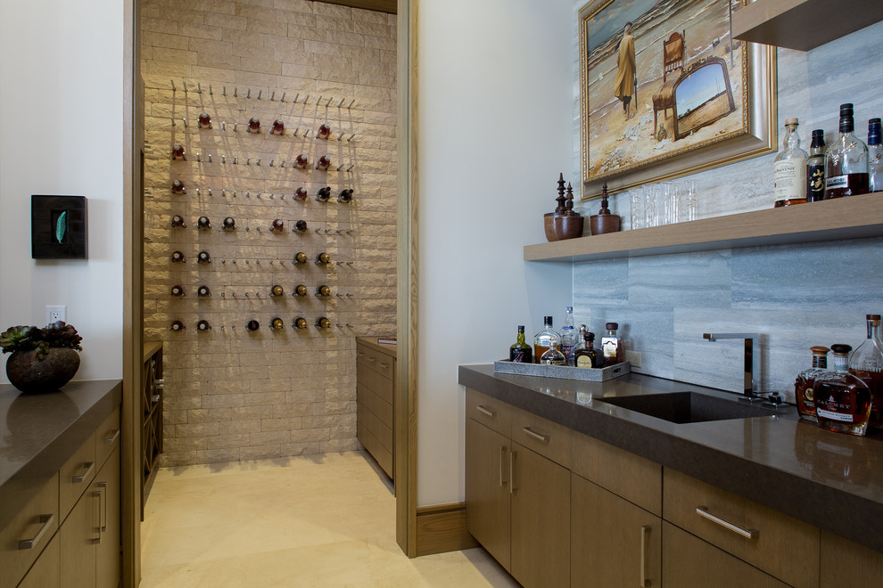 Design ideas for an expansive transitional wine cellar in Orlando with storage racks.