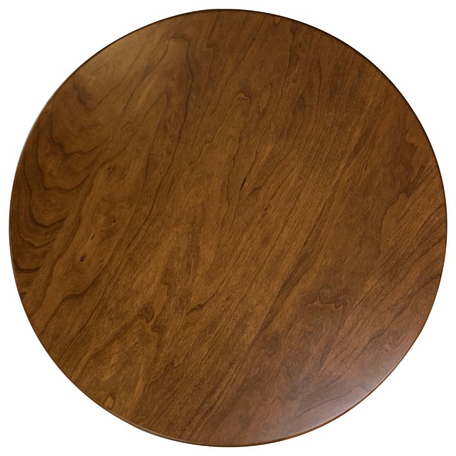 Wooden Round Lazy Susan Rustic Cherry Wood Seely Stain