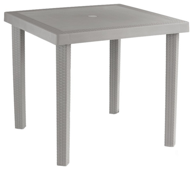 Inval Infinity Outdoor Resin Dining Table in Taupe Tropical Outdoor