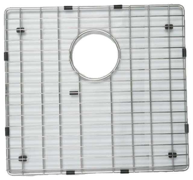 American Imagination 15"W Kitchen Sink Grid, Chrome Kitchen Sink