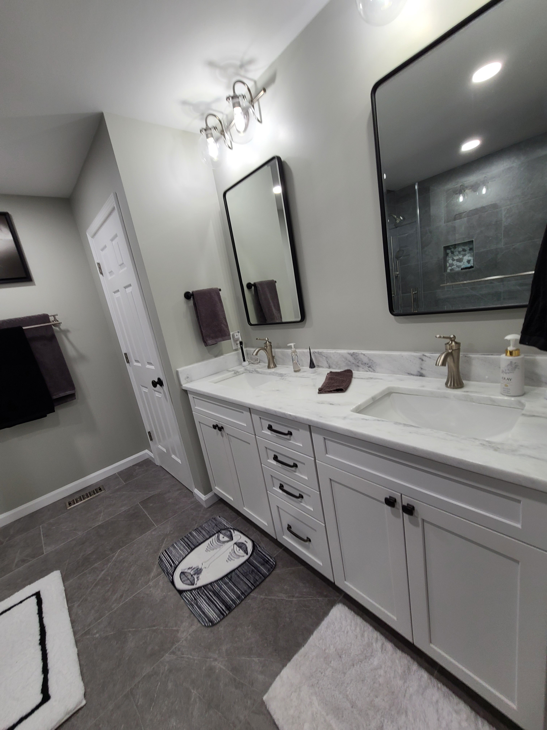 Dove Grey Contemporary Bathroom Remodel
