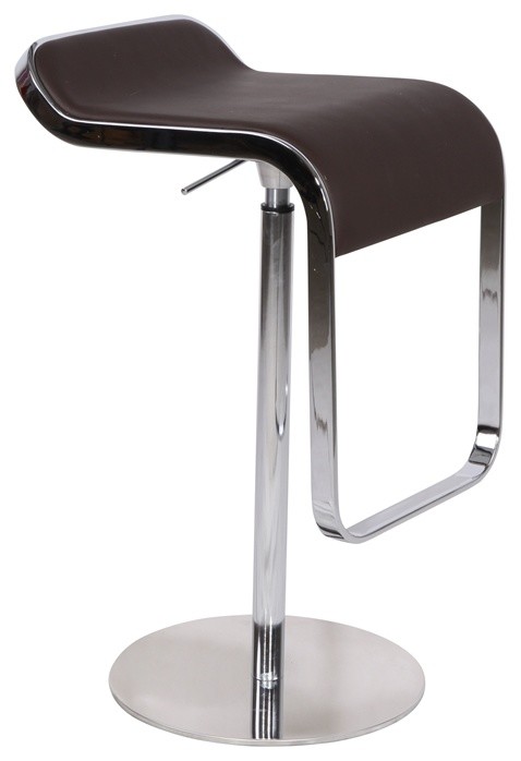 LEM Style Piston Bar Stool in Brown Genuine Leather