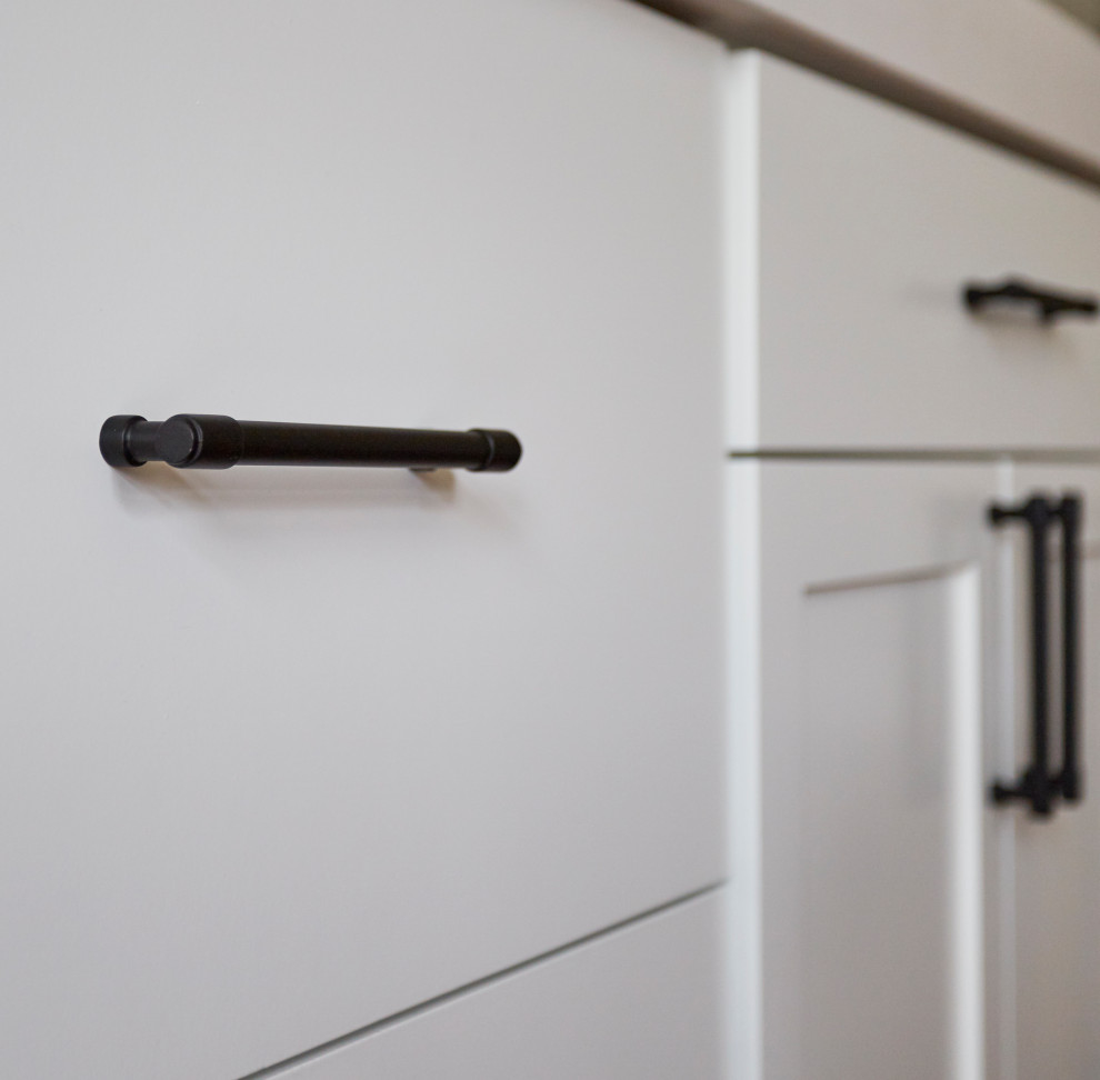 Example of a transitional home design design in Chicago
