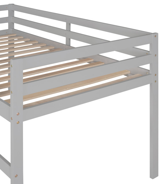 TATEUS Rustic Loft Bed With Slide and Twin Size, Solid Pine Wood ...