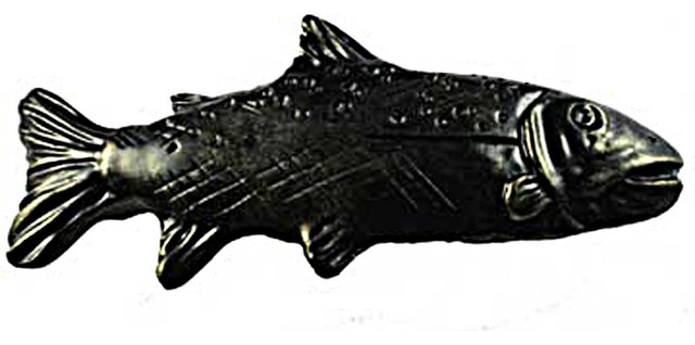 Trout Pull Bronzed Black Rustic Cabinet And Drawer Handle