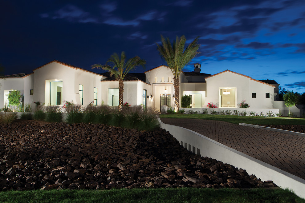 This is an example of a mediterranean exterior in Phoenix.