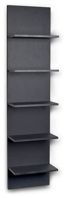 Wide Column Wall Shelf Black Transitional Display And Wide Column Wall Shelf Black