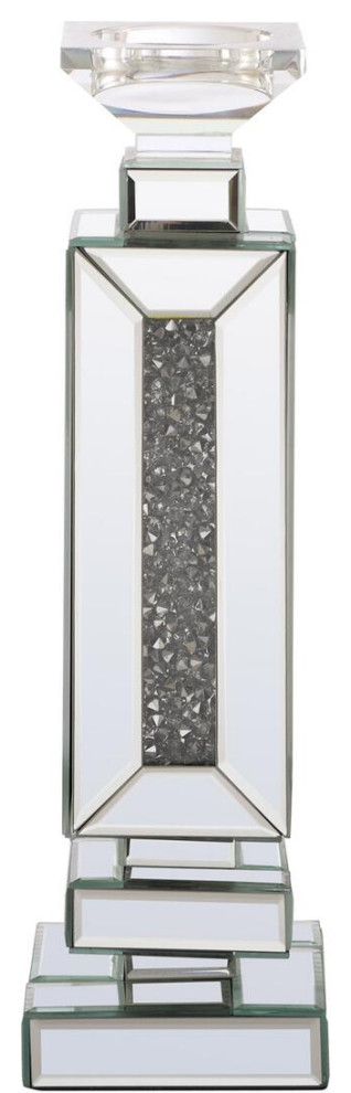 16.5" Tall Crystal Candleholder Silver Royal Cut Crystal