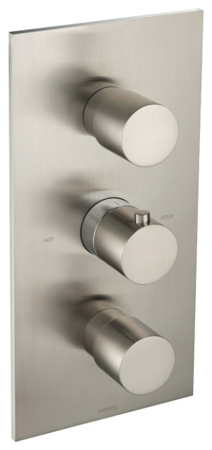 Isenberg 100.4401 - 3/4" Thermostatic Valve & Trim - 2 Output, Brushed Nickel