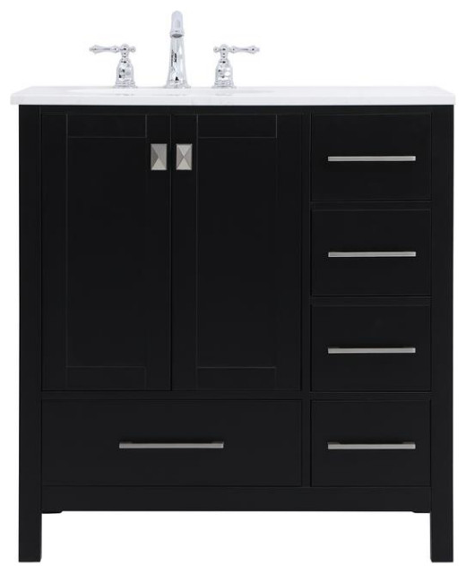 Elegant Decor VF18832BK 32 inch Single Bathroom Vanity in Black ...