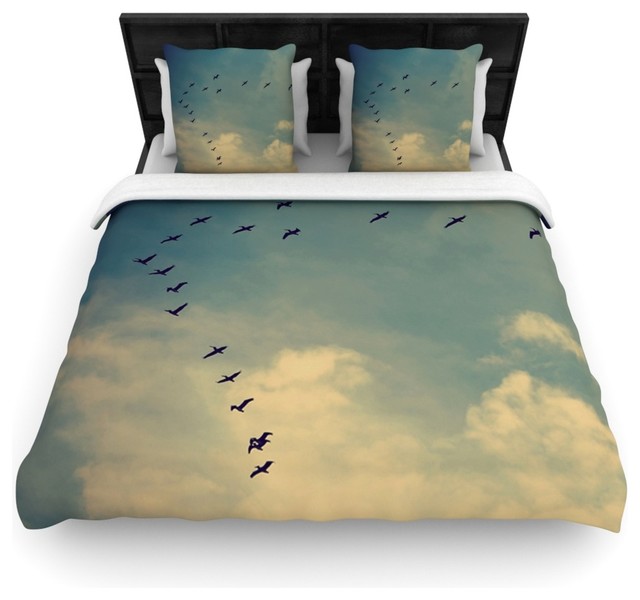 Robin Inson Pterodactyls Blue Tan Duvet Cover Contemporary Robin Inson Pterodactyls Blue Tan Woven Duvet Cover King 104 X88