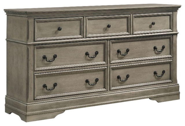 Coaster Manchester 7-Drawer Traditional Wood Dresser in Gray