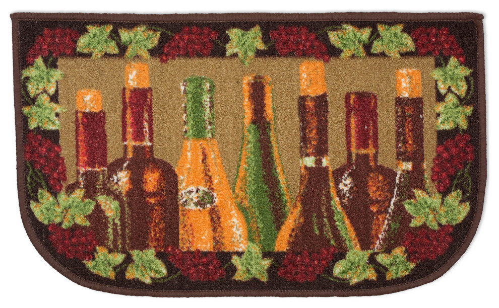 kitchen rugs with wine design