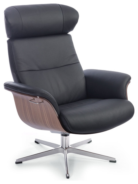 Black Leather Lounge Chair Recliner, Leather Lounge Chair