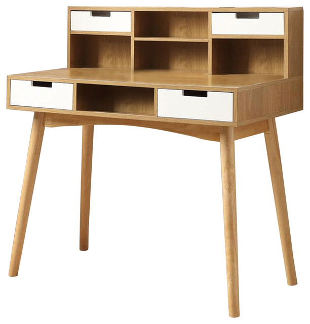 Modern Mid Century Style Laptop Tablet Desk In White Oak Wood Laptop Tablet Desk In White Oak Wood