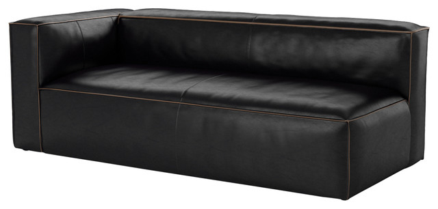 80" L Helen Sectional Laf Old Saddle Black Top grain Leather Birch Rider  (osb) - Contemporary - Sectional Sofas - by Noble Origins LLC | Houzz
