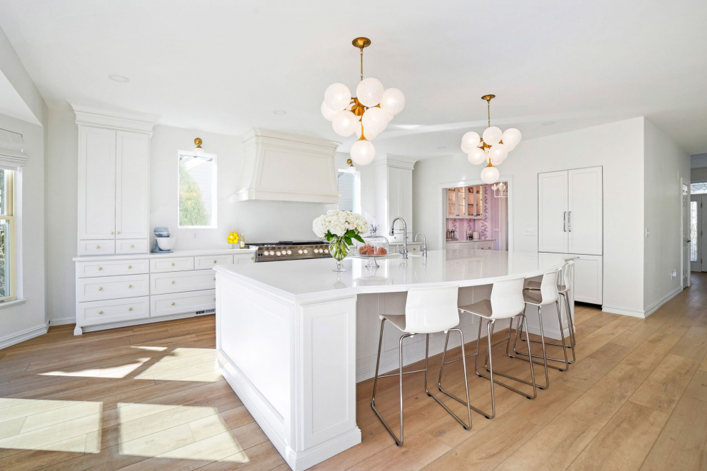 Beautiful White Kitchen with Purple Butlers Pantry - Fusion - Kitchen ...
