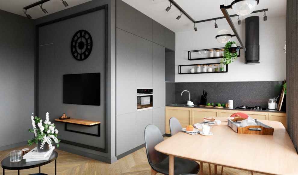 Визуализация кухни-гостиной